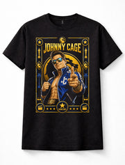 Mortal Kombat Johnny Cage Hollywood Fighter Arcade Game Black Unisex T-Shirt