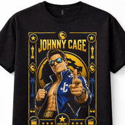 Mortal Kombat Johnny Cage Hollywood Fighter Arcade Game Black Unisex T-Shirt