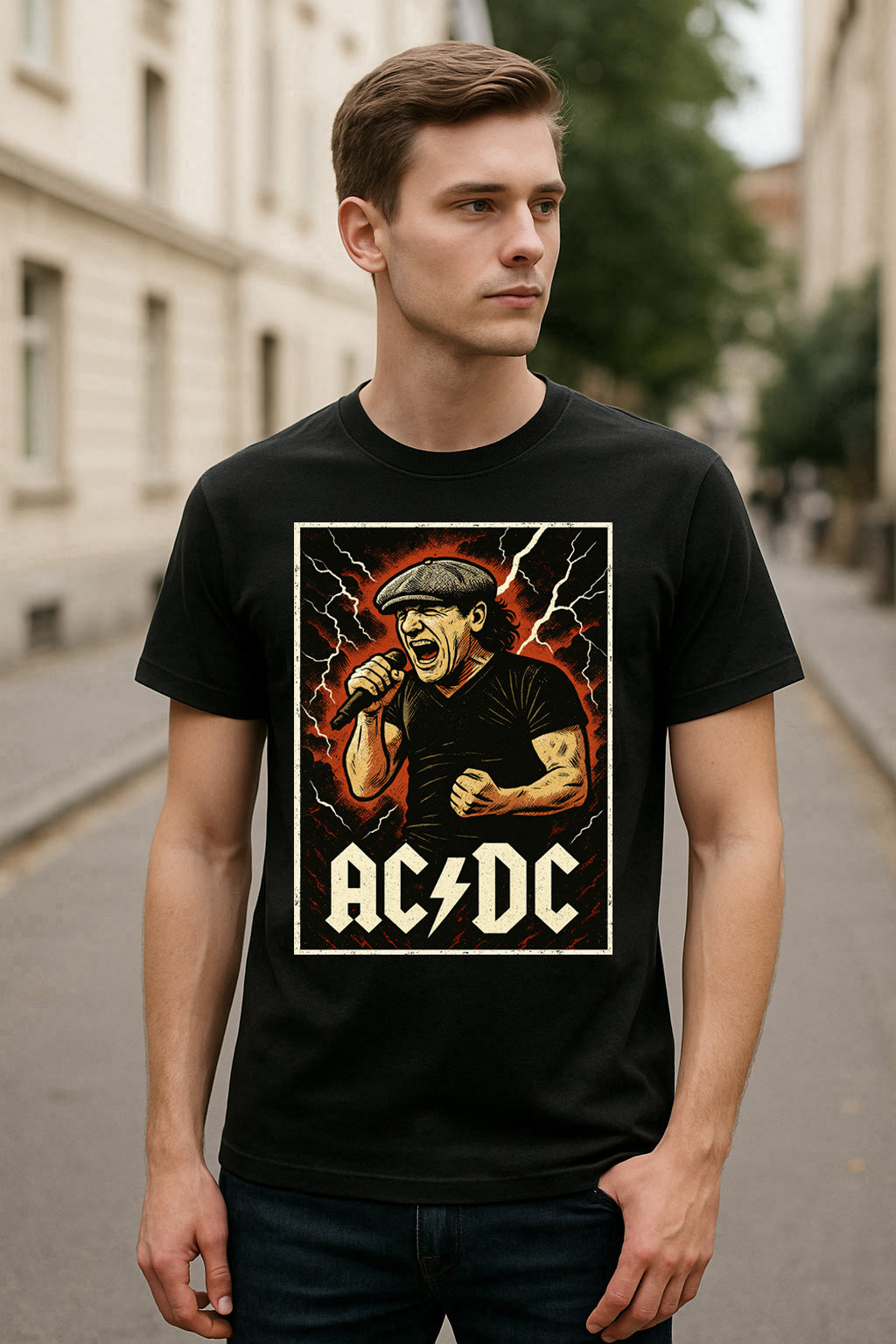 AC/DC – Brian Johnson Unisex T-Shirt Classic Rock Band Merch Tee