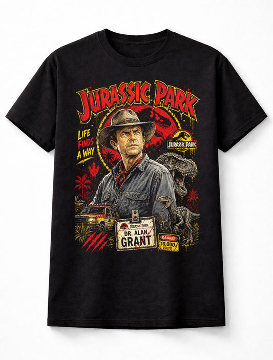 Jurassic Park Dr Alan Grant Dinosaur Movie Fan Graphic Unisex T-Shirt