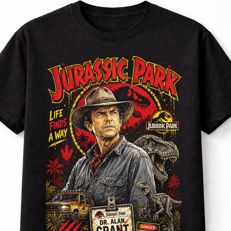 Jurassic Park Dr Alan Grant Dinosaur Movie Fan Graphic Unisex T-Shirt
