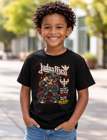 Judas Priest Metal God Believe Graphic T-Shirt Classic Heavy Metal Band Fan Tee Rock Music Adult & Kids Unisex T-Shirt