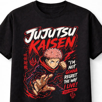 Yuji Itadori Jujutsu Kaisen Anime Cursed Energy Fight Adults & Kids Unisex T-Shirt