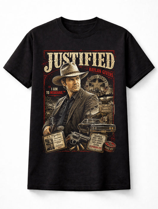 Justified Raylan Givens US Marshal TV Series Western Unisex T-Shirt