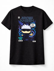 Satoru Gojo Jujutsu Kaisen Infinite Void Chibi Unisex Black Graphic Tee