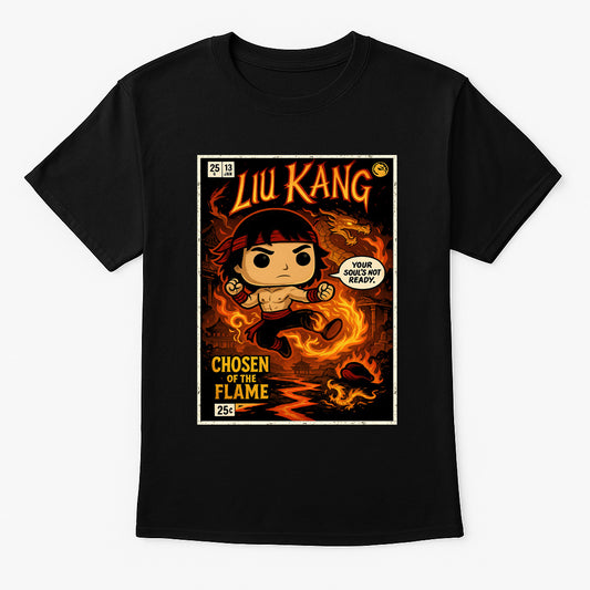Mortal Kombat Liu Kang “Chosen of the Flame” Unisex T-Shirt – Fire Dragon Warrior Tee