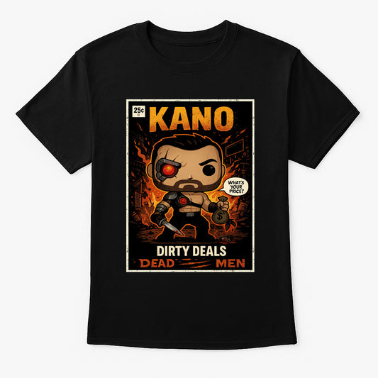 Mortal Kombat Kano “Dirty Deals” Unisex T-Shirt – Black Dragon Mercenary Fighting Game Tee