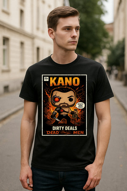 Mortal Kombat Kano “Dirty Deals” Unisex T-Shirt – Black Dragon Mercenary Fighting Game Tee