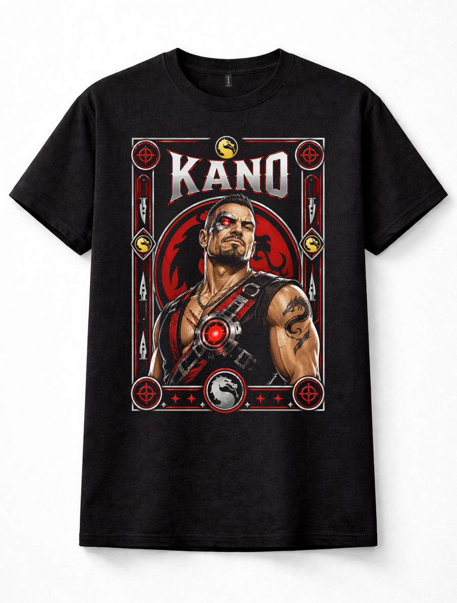 Mortal Kombat Kano Black Dragon Cyborg Fighter Arcade Game Unisex T-Shirt