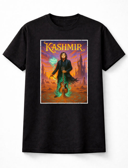 Led Zeppelin Jimmy Page T-Shirt Kashmir Rock Art Unisex Black Graphic Tee