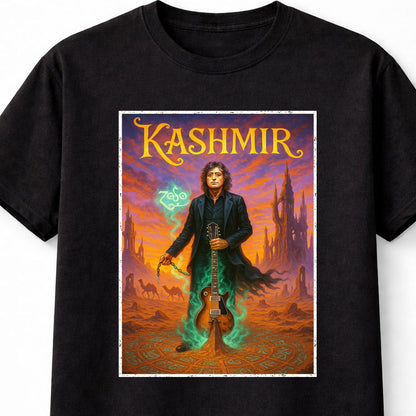Led Zeppelin Jimmy Page T-Shirt Kashmir Rock Art Unisex Black Graphic Tee