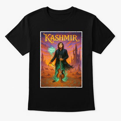 Led Zeppelin Jimmy Page T-Shirt Kashmir Rock Art Unisex Black Graphic Tee