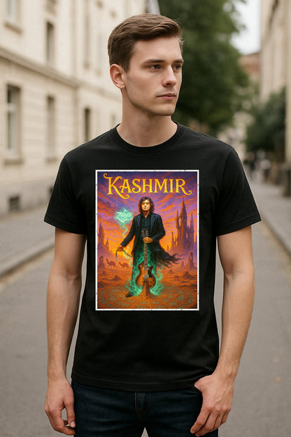 Led Zeppelin Jimmy Page T-Shirt Kashmir Rock Art Unisex Black Graphic Tee