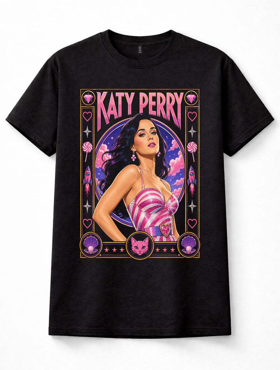 Katy Perry Pop Singer California Gurls Music Graphic Black Unisex T-Shirt