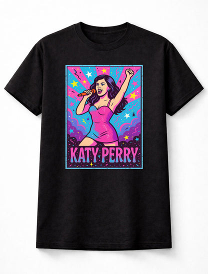 Katy Perry T-Shirt Pop Icon Unisex Black Graphic Tee