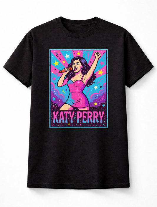 Katy Perry T-Shirt Pop Icon Unisex Black Graphic Tee