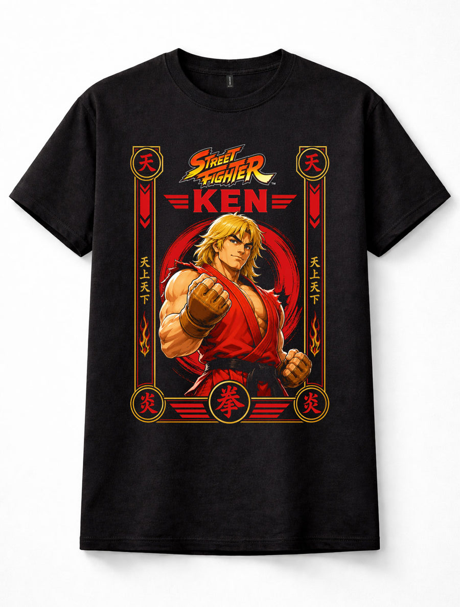 Street Fighter Ken Masters Karate Fighter Arcade Game Black Unisex T-Shirt