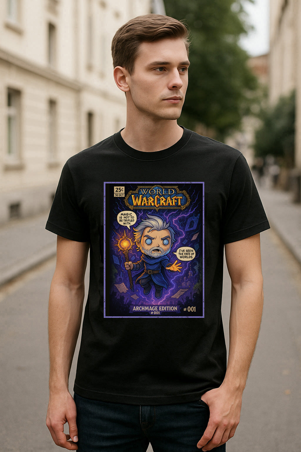 World of Warcraft Archmage Khadgar Mage Magic Warcraft Adults & Kids Unisex T-Shirt