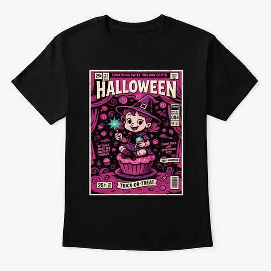 Trick-or-Treat Witch Unisex T-Shirt Retro Halloween Sweet Tee