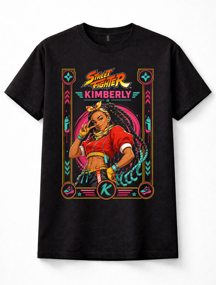 Street Fighter Kimberly Ninja Bushin Fighter Arcade Game Black Unisex T-Shirt