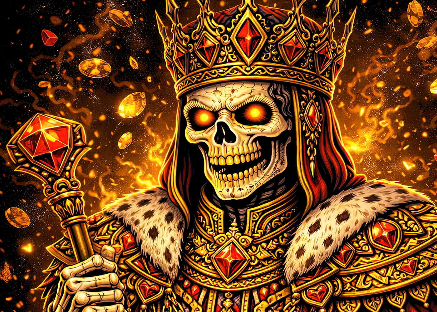 Undead King of Diamonds Skeleton T Shirt Gothic Playing Cards Casino Dark Art