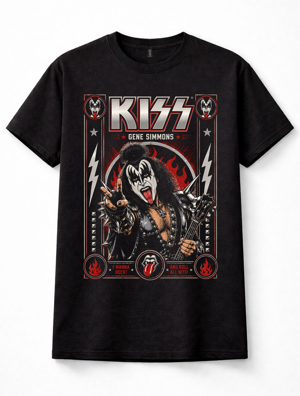 KISS Gene Simmons Rock Band Guitar Music Legend Unisex T-Shirt