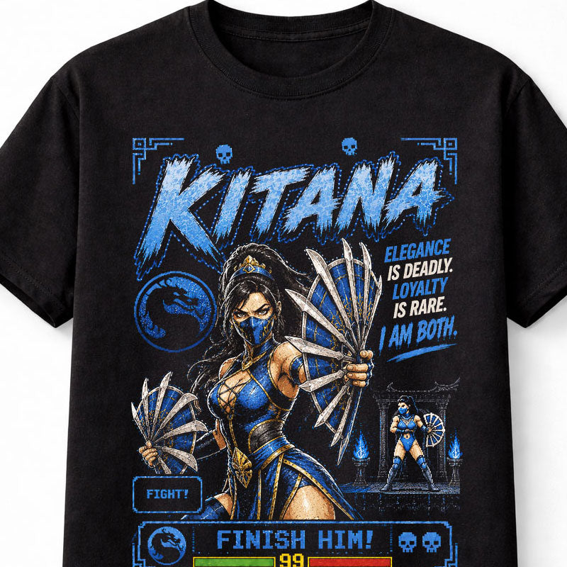 Mortal Kombat Kitana Retro Arcade Fighting Game Graphic Unisex T-Shirt