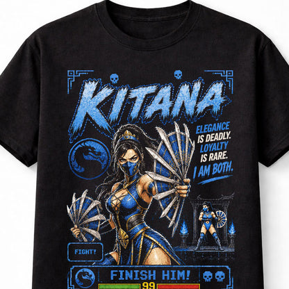 Mortal Kombat Kitana Retro Arcade Fighting Game Graphic Unisex T-Shirt