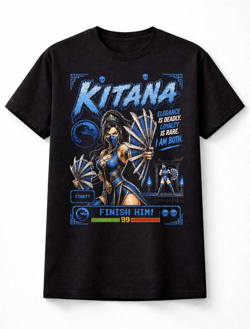 Mortal Kombat Kitana Retro Arcade Fighting Game Graphic Unisex T-Shirt