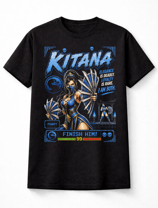 Mortal Kombat Kitana Retro Arcade Fighting Game Graphic Unisex T-Shirt
