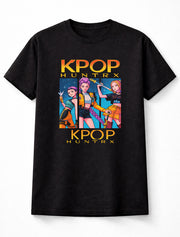 Kpop Huntrx T-Shirt Anime Girl Power Pop Unisex Black Graphic Tee