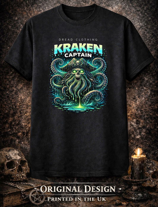Kraken Released Unisex Toxic Gothic Horror Graphic T-Shirt Dark Nautical Tee