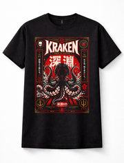 Kraken Giant Octopus Japanese Ocean Sea Monster Nautical Graphic Unisex T-Shirt