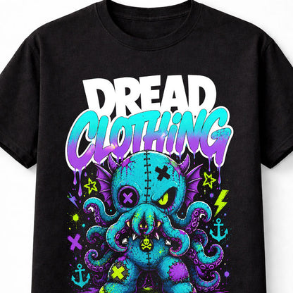 Kraken Cthulhu Sea Monster Horror Gothic Neon Graphic Unisex T-Shirt