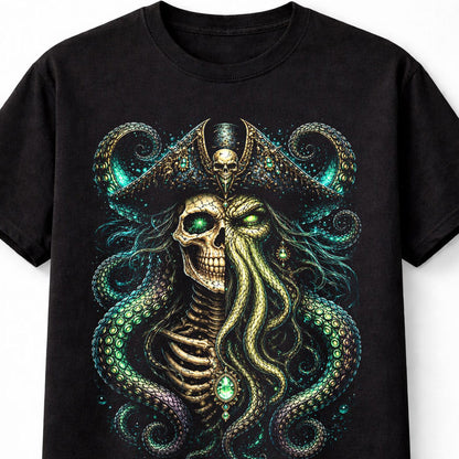 Cthulhu Kraken Skeleton Pirate Gothic Horror Unisex T-Shirt