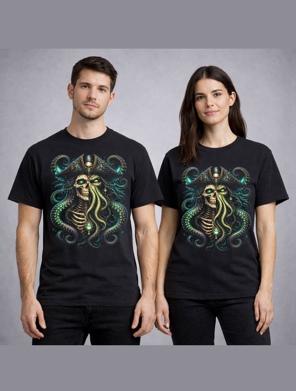 Cthulhu Kraken Skeleton Pirate Gothic Horror Unisex T-Shirt