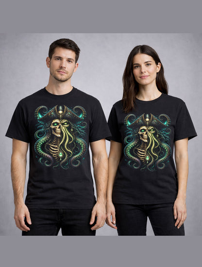 Cthulhu Kraken Skeleton Pirate Gothic Horror Unisex T-Shirt