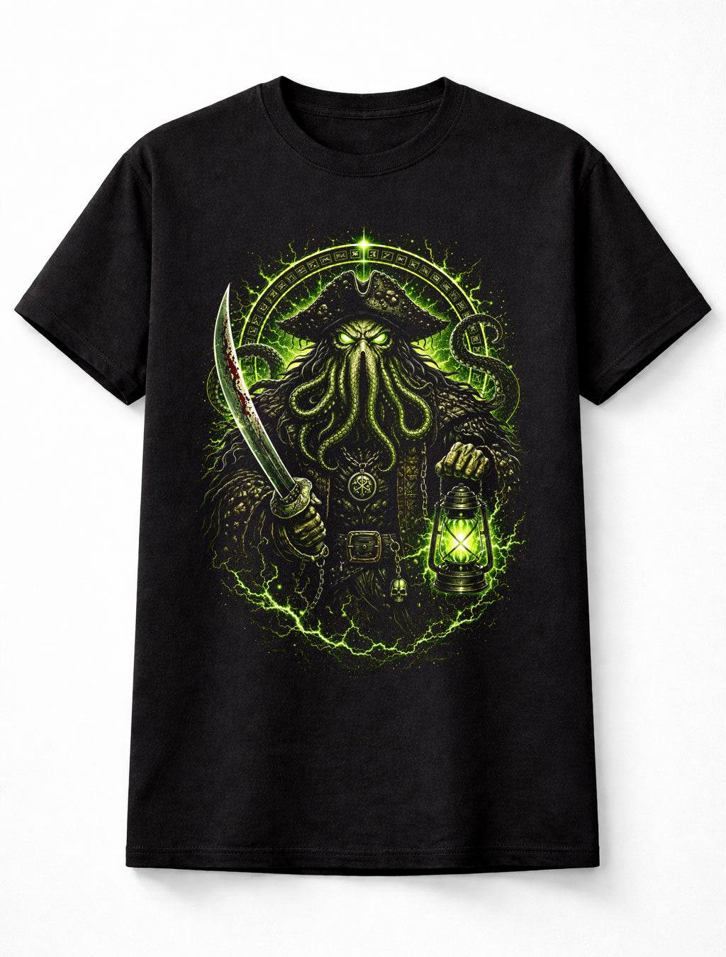 Cthulhu Pirate Kraken Horror Lovecraft Fantasy Graphic Unisex T-Shirt