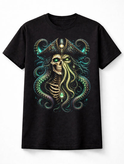 Cthulhu Kraken Skeleton Pirate Gothic Horror Unisex T-Shirt