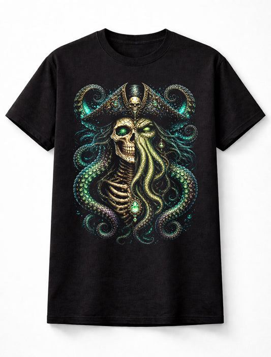 Cthulhu Kraken Skeleton Pirate Gothic Horror Unisex T-Shirt
