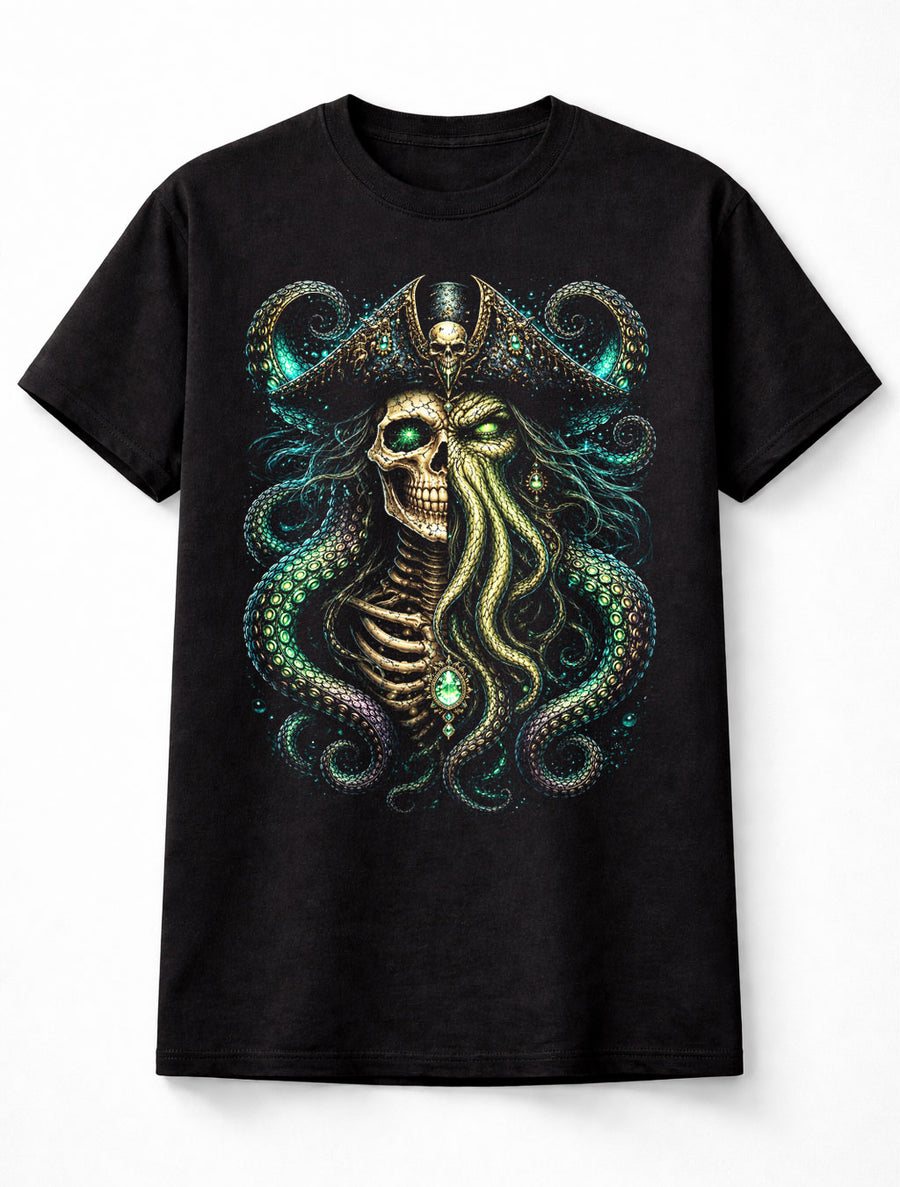 Cthulhu Kraken Skeleton Pirate Gothic Horror Unisex T-Shirt