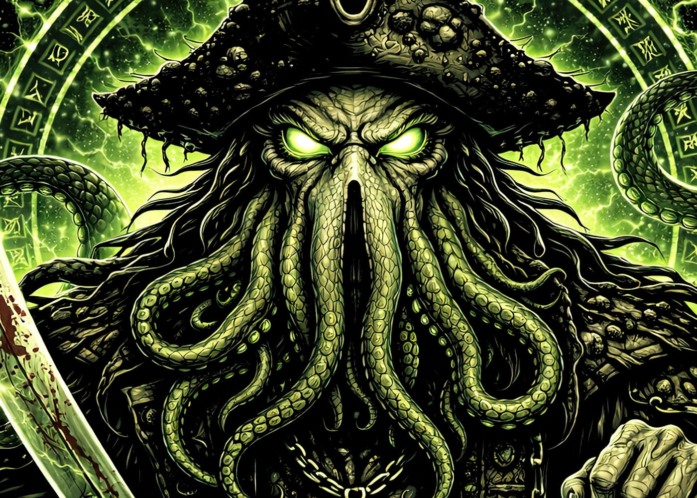 Kraken Pirate Gothic T-Shirt Lovecraft Sea Monster Horror Unisex Tee