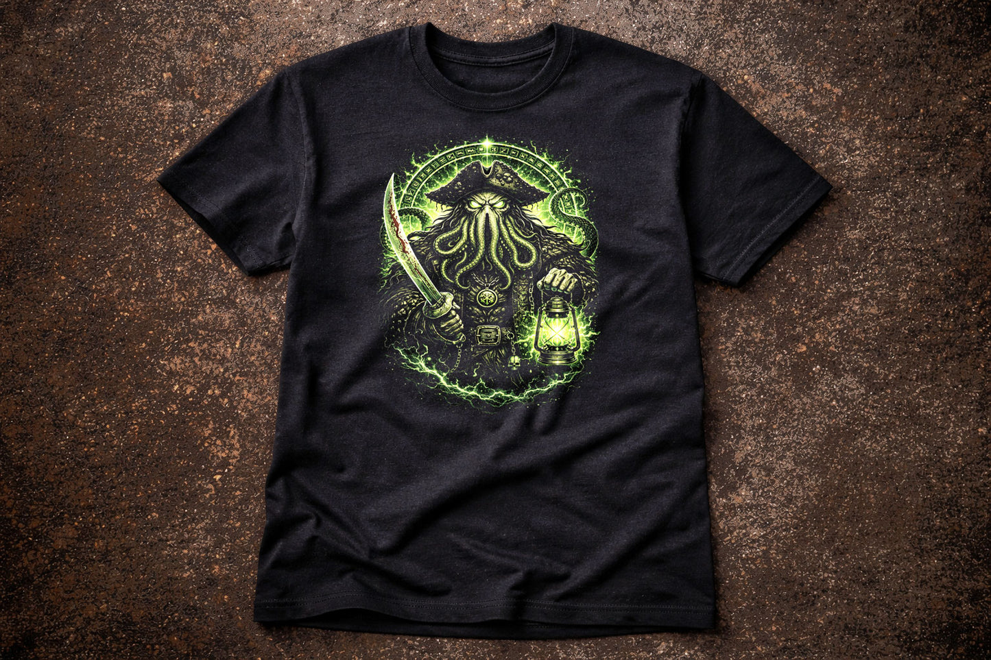 Kraken Pirate Gothic T-Shirt Lovecraft Sea Monster Horror Unisex Tee