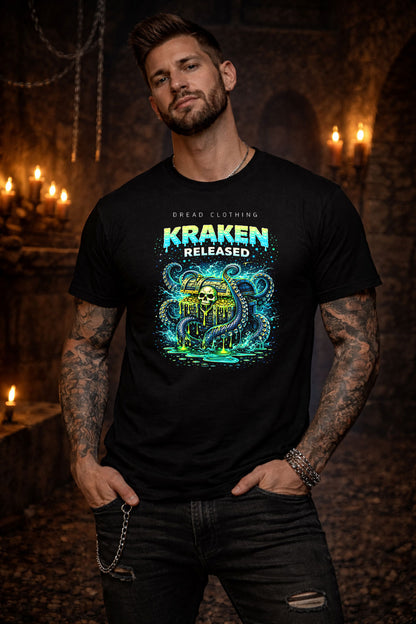 Kraken Captain Unisex Toxic Gothic Horror Graphic T-Shirt Dark Pirate Tee