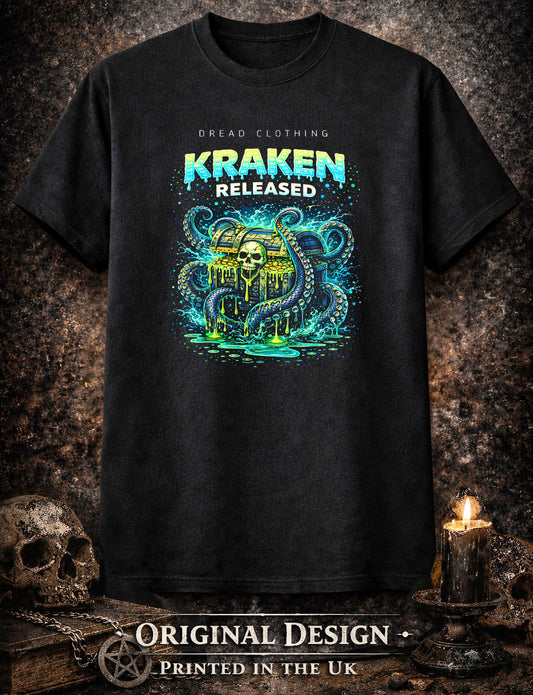 Kraken Captain Unisex Toxic Gothic Horror Graphic T-Shirt Dark Pirate Tee