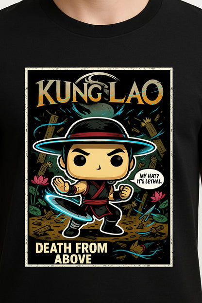 Mortal Kombat Kung Lao “Death From Above” Unisex T-Shirt – Lethal Hat Warrior Fighter Tee