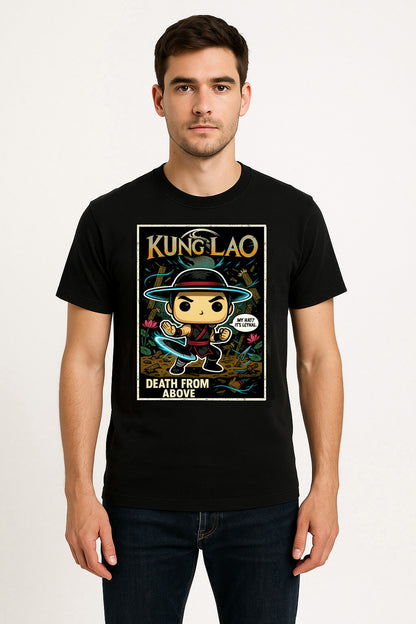 Mortal Kombat Kung Lao “Death From Above” Unisex T-Shirt – Lethal Hat Warrior Fighter Tee