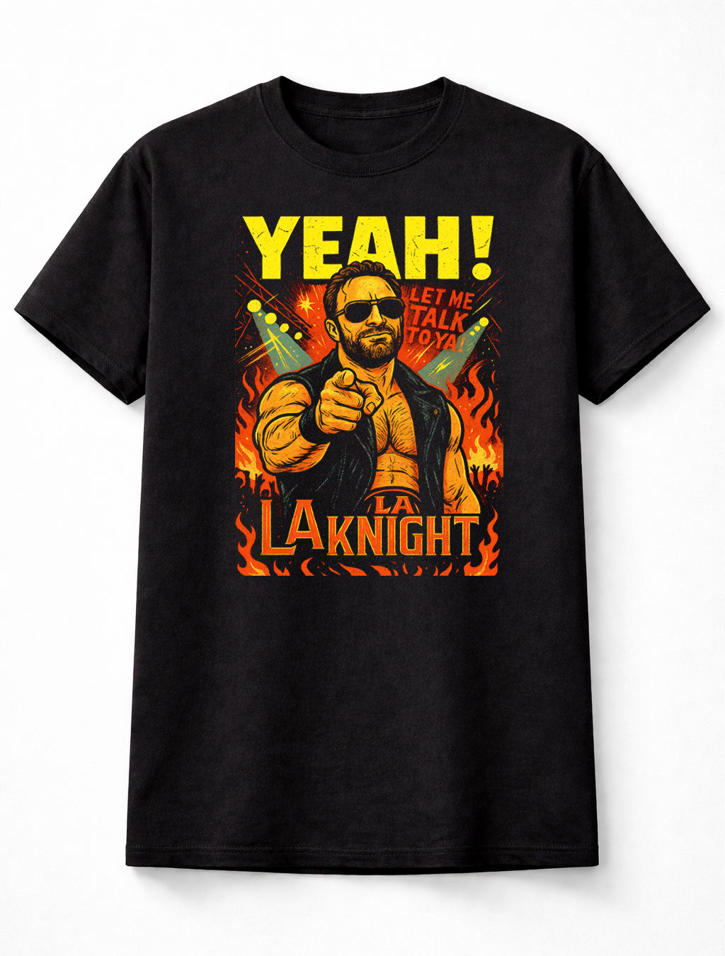LA Knight YEAH T-Shirt WWE Catchphrase Wrestling Unisex Black Graphic Tee
