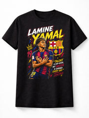 Lamine Yamal 19 Barcelona Style Soccer Football Fan Graphic Tee Unisex Adults & Kids T-Shirt
