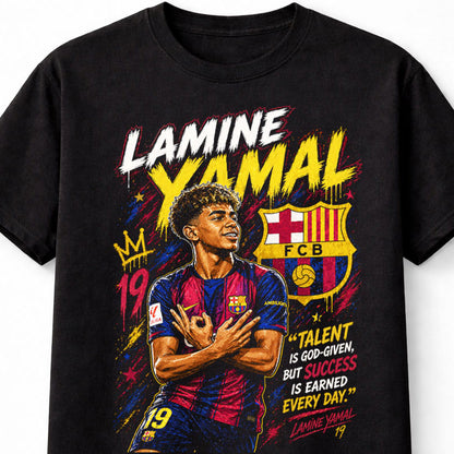 Lamine Yamal 19 Barcelona Style Soccer Football Fan Graphic Tee Unisex Adults & Kids T-Shirt